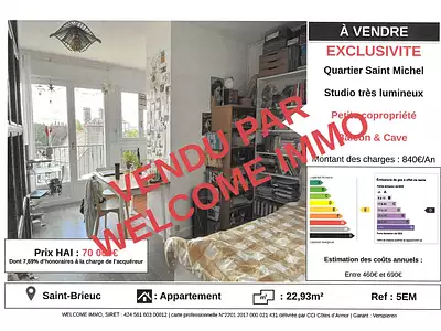 Appartement, 22,93 m²