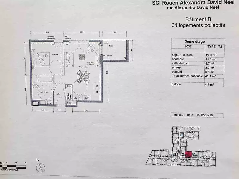 Appartement, 41,1 m²