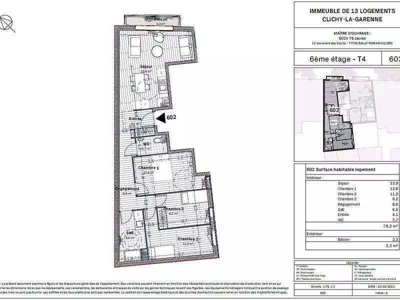 Appartement, 73,46 m²