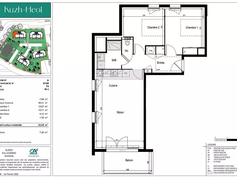 Appartement, 62 m²