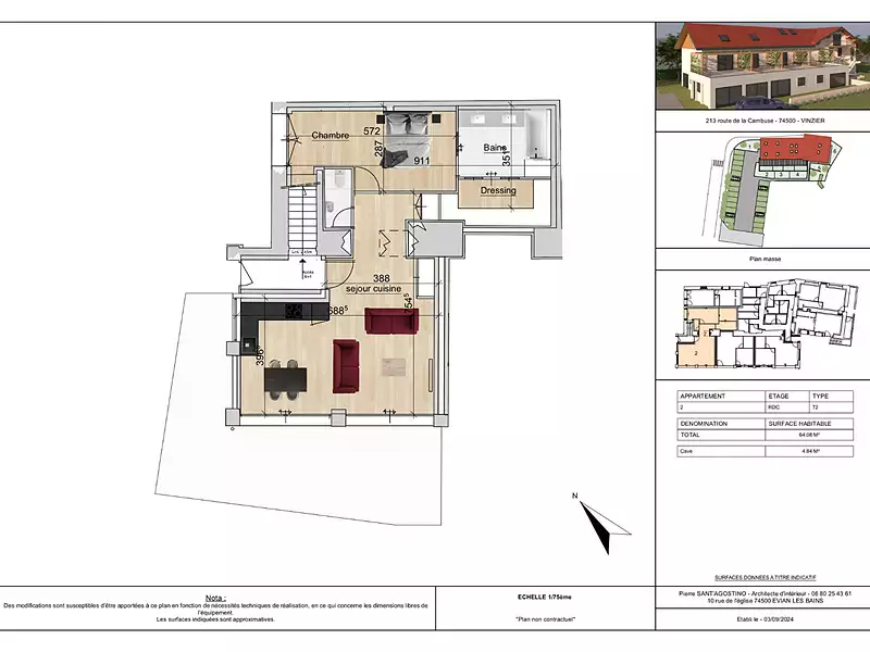 Appartement, 64,08 m²