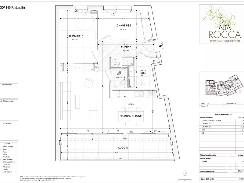Appartement, 73 m²
