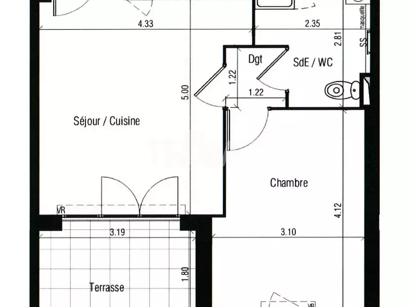 Appartement, 38,2 m²