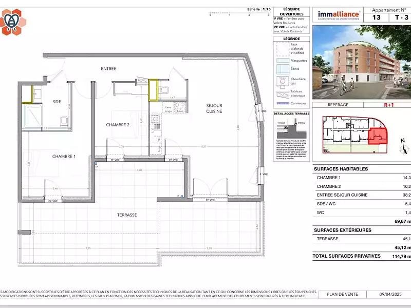 Appartement, 69,67 m²