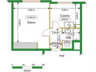 Appartement, 27 m²