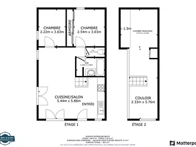 Maison, 57,5 m²