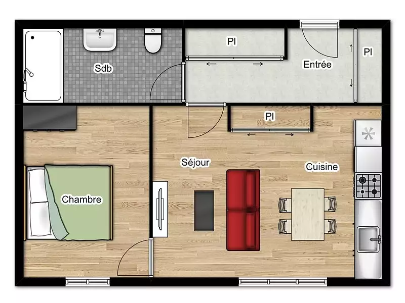 Appartement, 27,25 m²