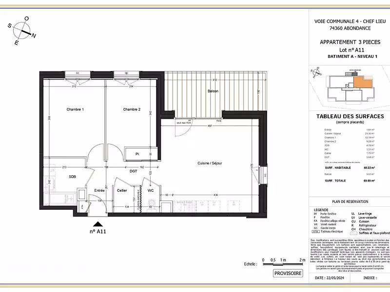 Appartement, 60,22 m²