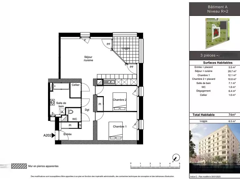 Appartement, 74 m²
