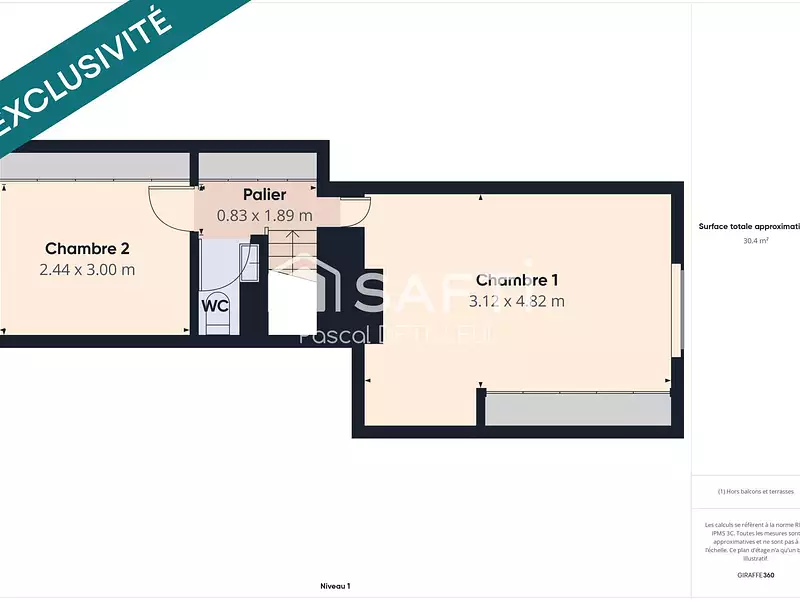 Appartement, 62 m²