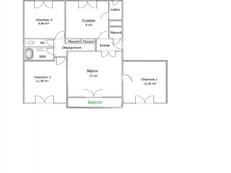 Appartement, 74 m²
