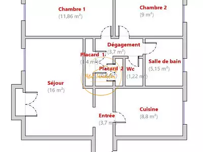 Appartement, 61,63 m²