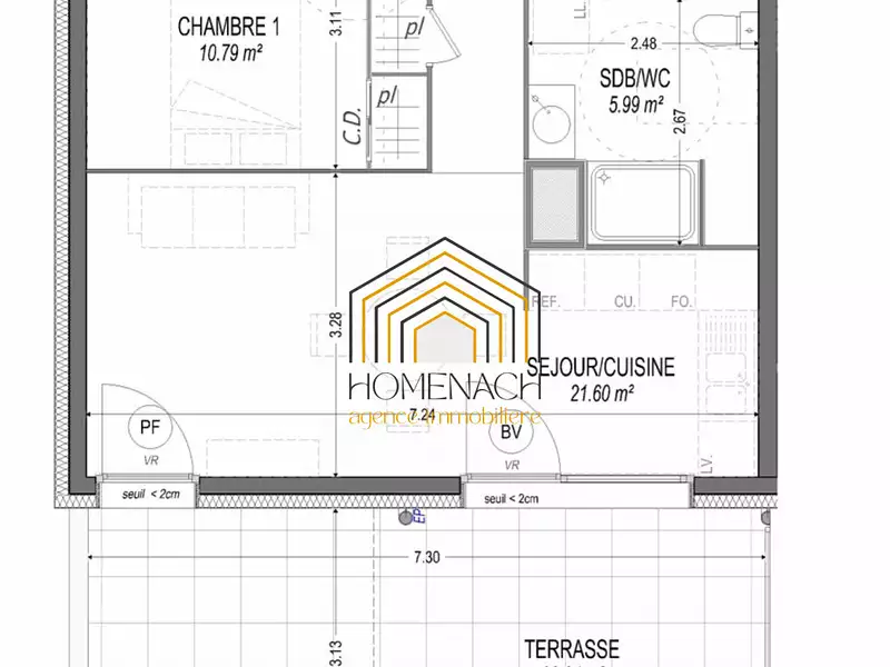 Appartement, 44,65 m²