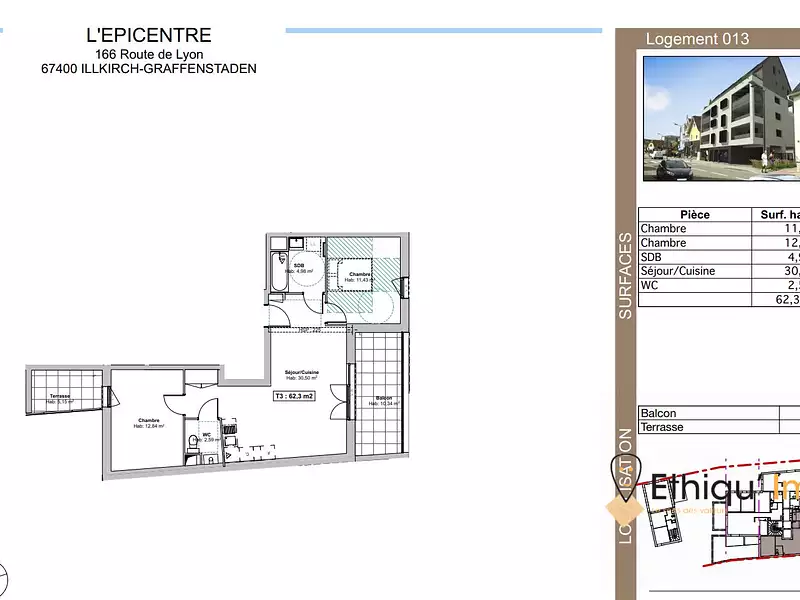 Appartement, 62,34 m²