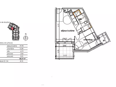 Appartement, 40 m²