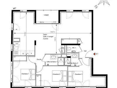 Appartement, 90 m²