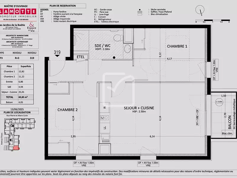Appartement, 60,85 m²