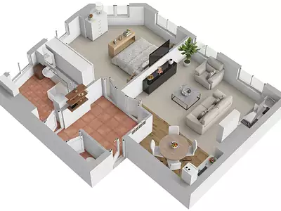 Appartement, 55 m²