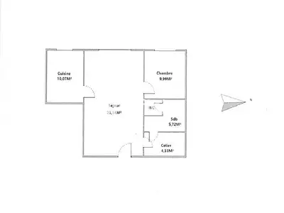 Appartement, 53 m²