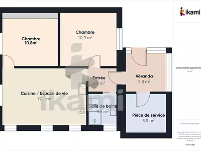 Maison, 56,86 m²