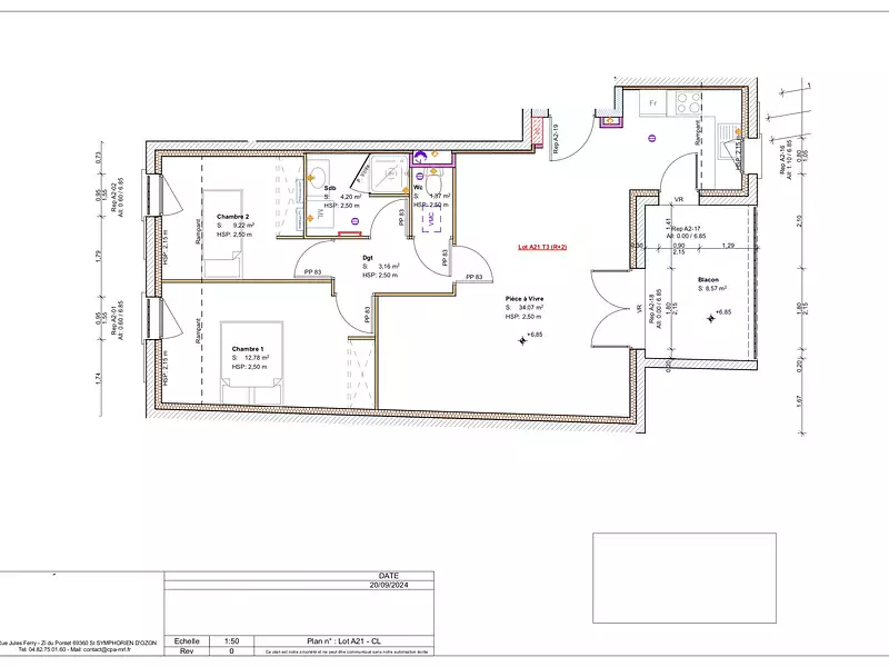 Appartement, 64,8 m²