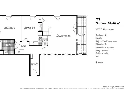 Appartement, 64,42 m²