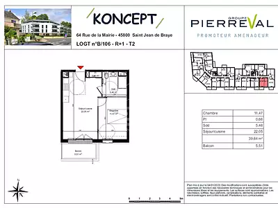 Appartement, 39,64 m²