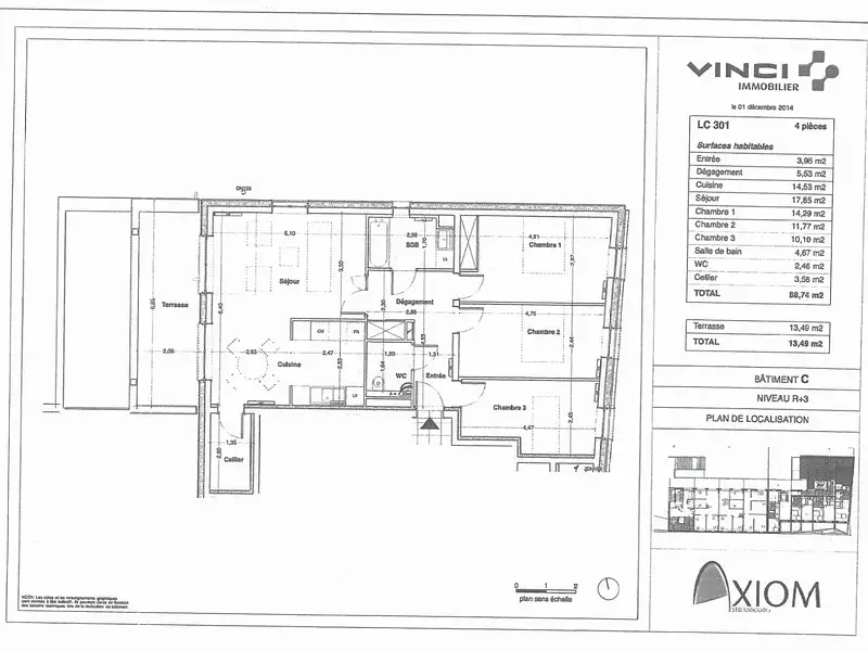 Appartement, 88,74 m²