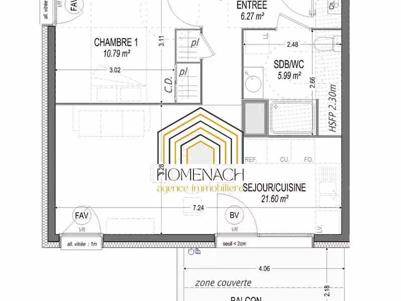 Appartement, 44,65 m²