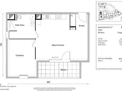Appartement, 50 m²