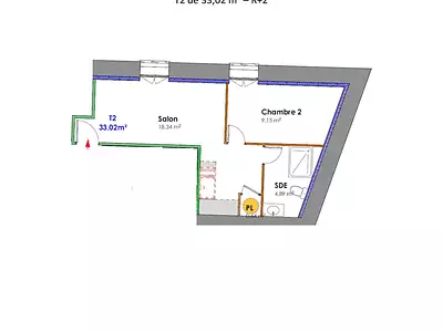 Appartement, 33 m²