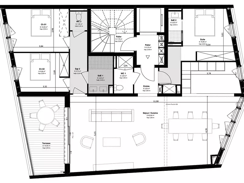 Appartement, 121 m²