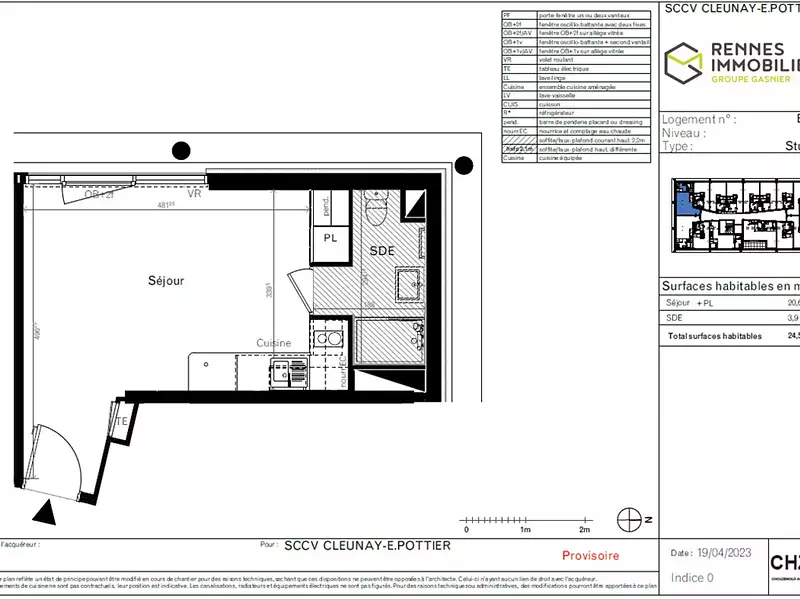 Appartement, 24,5 m²