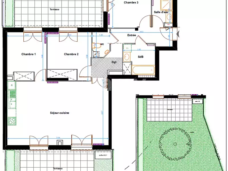 Appartement, 91,42 m²