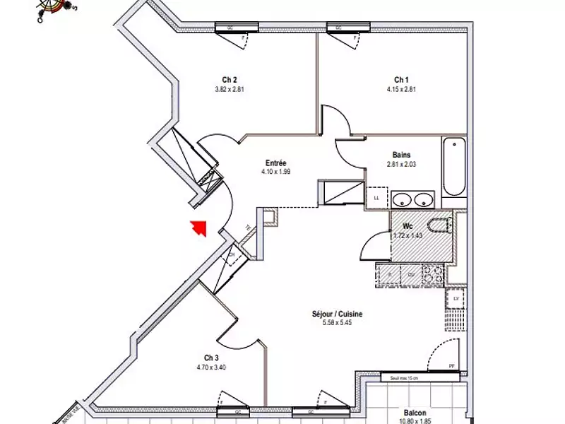 Appartement, 79,46 m²