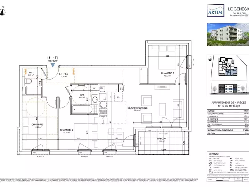 Appartement, 80 m²