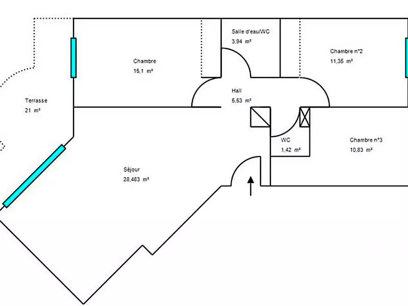 Appartement, 77 m²