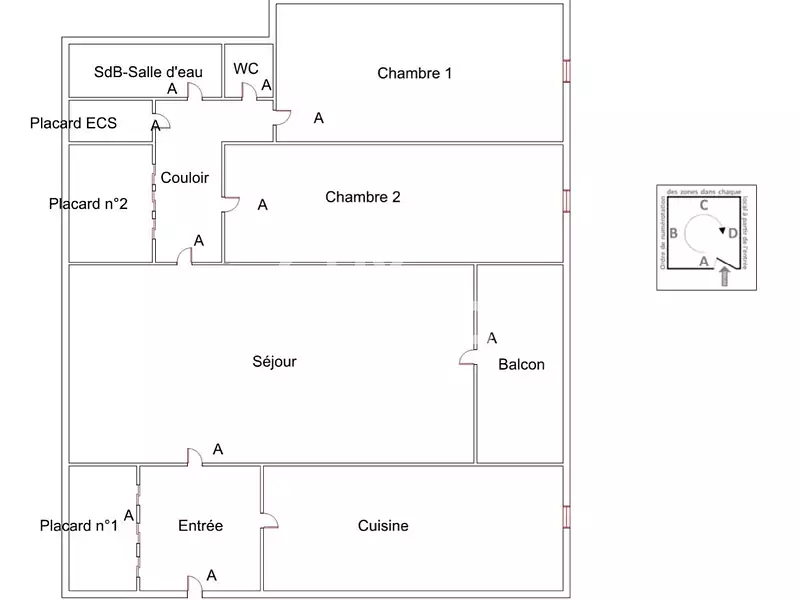 Appartement, 55,88 m²