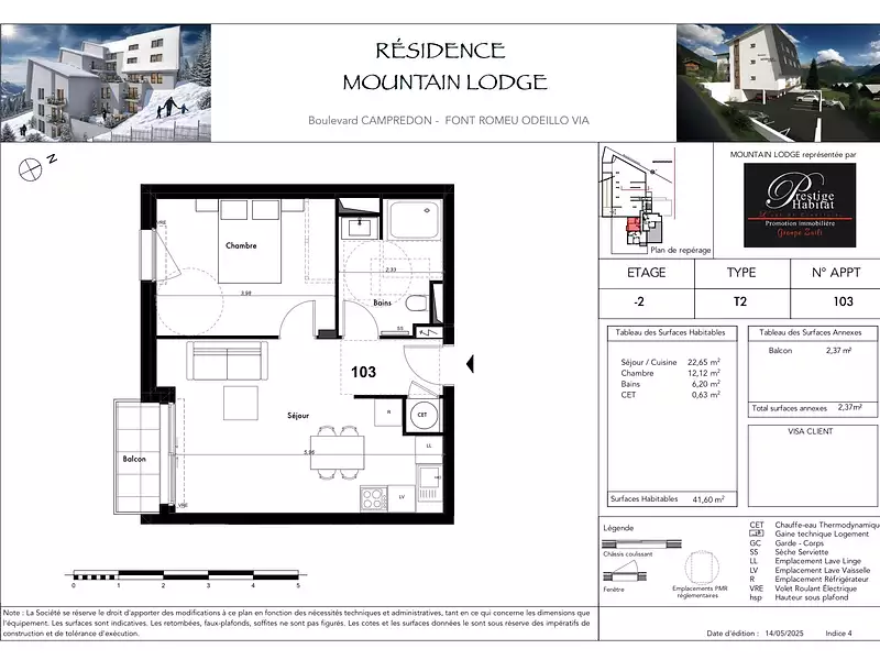 Appartement, 41,6 m²