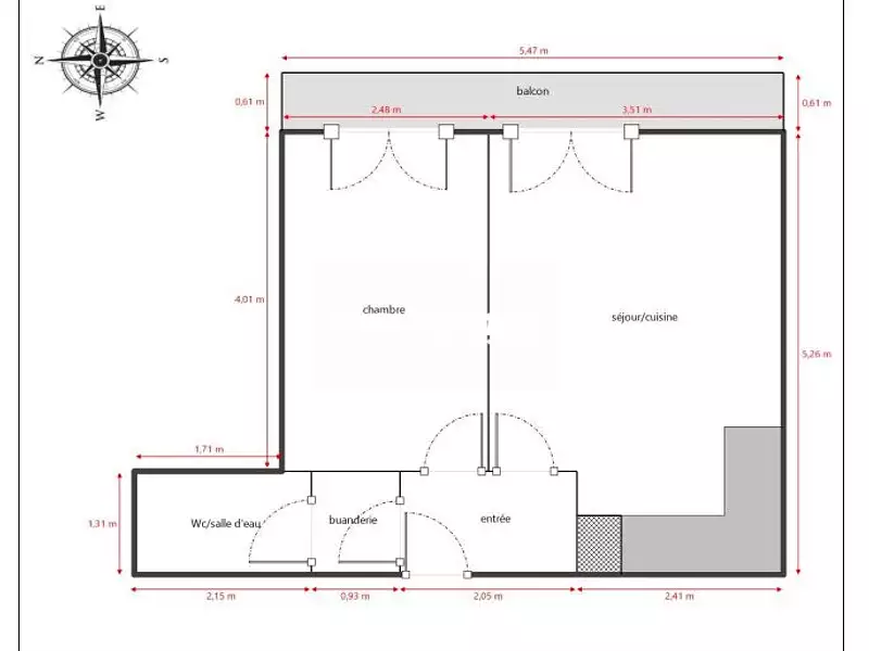 Appartement, 33,51 m²