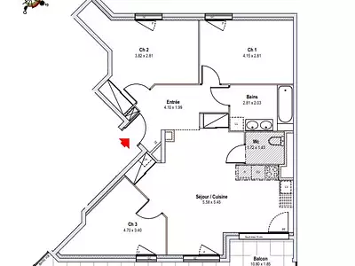 Appartement, 79,46 m²