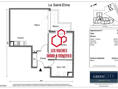 Appartement, 54,49 m²