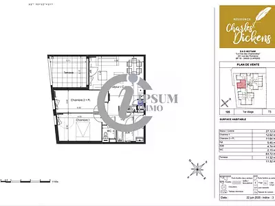 Appartement, 63,72 m²