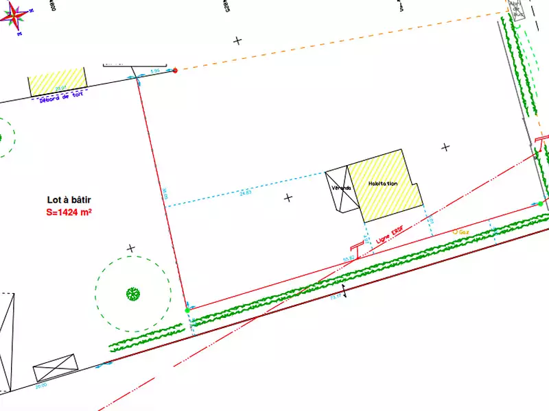 Terrain, 1 424 m²
