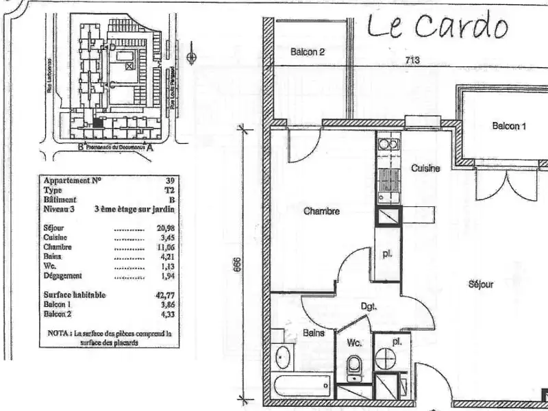 Appartement, 42,66 m²
