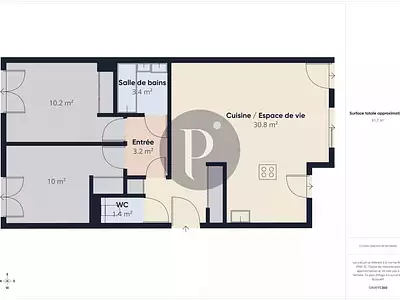 Appartement, 61,3 m²