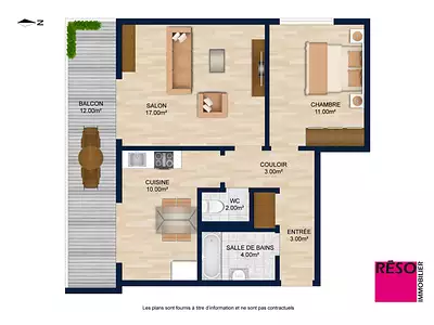 Appartement, 49,27 m²