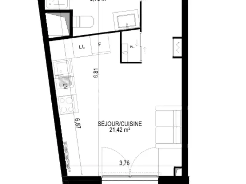 Appartement, 27 m²
