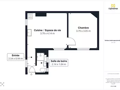 Appartement, 31 m²