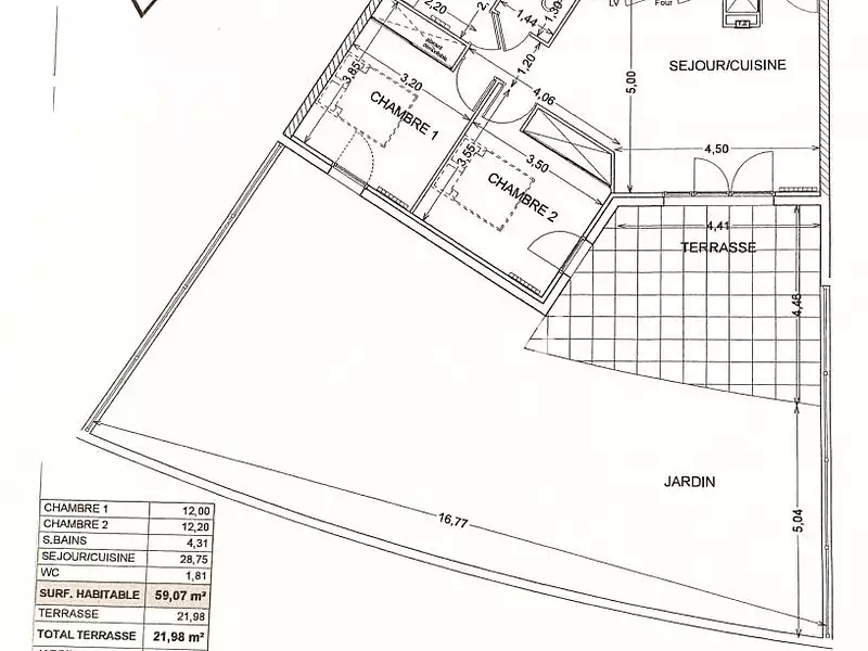 Appartement, 59 m²
